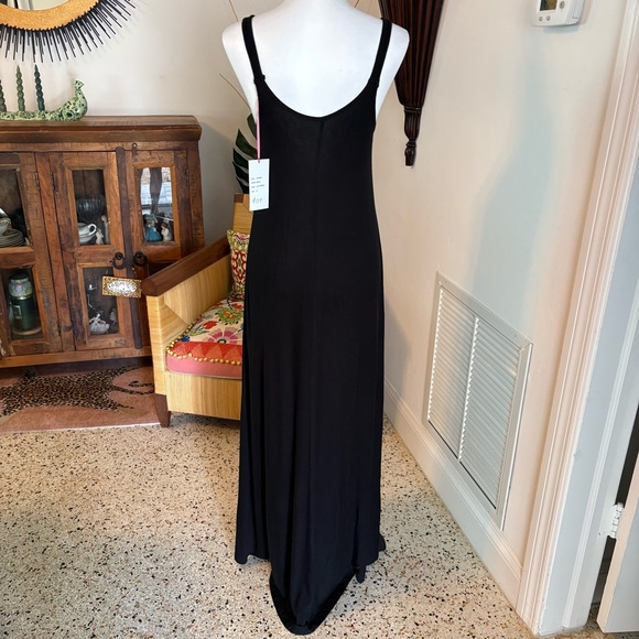 Anthropologie CAITE JULES Black Knit Embroidered Maxi High Low Dress! NEW! Sm - Picture 5 of 11
